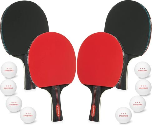 مجموعة مضارب تنس طاولة بجودة احترافية مكونة من 4 مضارب تنس طاولة مع (4) مضارب تنس طاولة وكرات (8) مجموعة من 4 مضارب تنس طاولة من 4 لاعبين in Kuwait