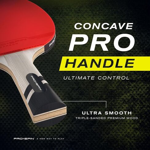 PRO-SPIN Ping Pong Paddles | Carbon Table Tennis Rackets | Elite Series 7-Ply Blade, Premium Rubber, 2.0mm Sponge & Rubber Protector Case | Shakehand or Penhold Grip in Kuwait