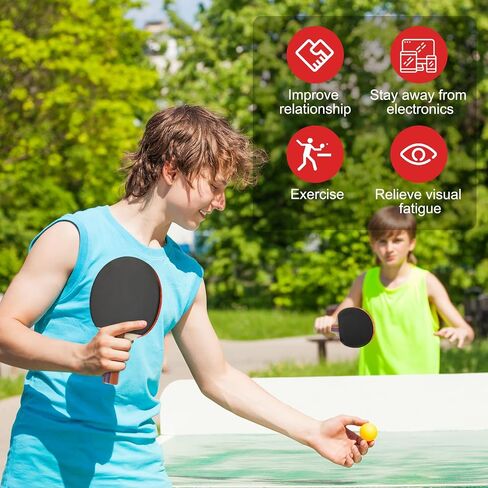 Liliful 8 Pieces Table Tennis Paddle Set Indoor Tennis Rackets Bulks Portable Table Tennis Accessories with 12 Table Tennis Balls and Storage Bag for Indoor Outdoor Kids Adult Professional Games in Saudi Arabia