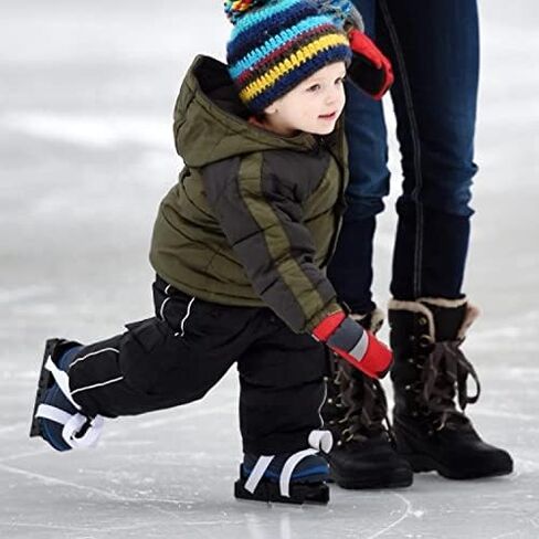 zechy Toddler Ice Skates - Adjustable Double Runner Bob Skates with Durable Hook and Loop Fastener Straps - Stable Kids ice Skates to Introduce Your Little one to ice Skating in Kuwait