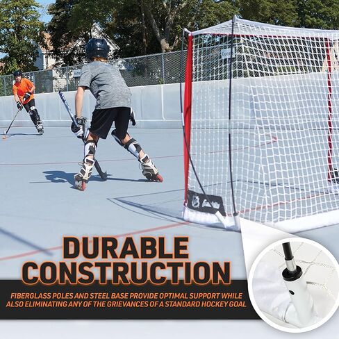 فرانكلن مرمى هوكي الشارع المحمول من سبورتس ان اتش ال - مجموعة مرمى فايبرتيك خفيفة الوزن للشارع + الهوكي الدوارة - مرمى من الالياف الزجاجية 50 انش in Kuwait