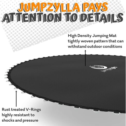 JUMPZYLLA Trampoline 8FT 10FT 12FT 14FT 15FT 16FT Trampoline with Enclosure - Recreational Trampolines with Ladder and AntiRust Coating, ASTM Approval Outdoor Trampoline for Kids in Saudi Arabia
