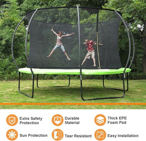 ليدوين وسادة ترامبولين عالمية مزدوجة الجوانب بطول 14 قدم مع غطاءين زنبركيين للترامبولين بديلين مدى الحياة، مقاومة للاشعة فوق البنفسجية، حماية حواف مقاومة للتمزق، ملحقات ترامبولين مقاومة للماء، مقاس in Kuwait
