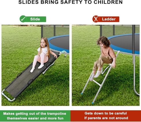 زلاقة ترامبولين يونيفرسال من جيمون إكس مع مقابض، ملحقات ترامبولين متينة مع نسيج قوي مقاوم للتمزق، سلم منزلق يسمح للأطفال بالتسلق والانزلاق إلى الأسفل للتمتع بتجربة لعب أفضل وأكثر أمانًا in Kuwait