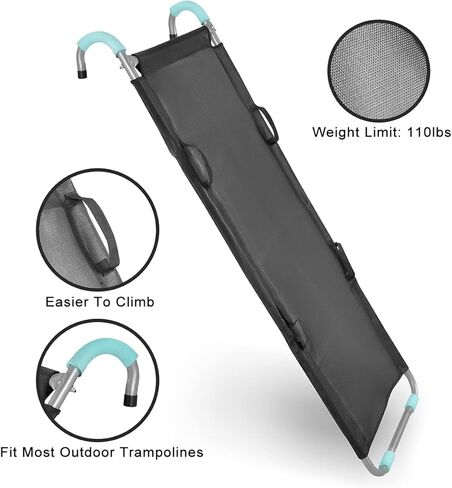 زلاقة ترامبولين يونيفرسال من جيمون إكس مع مقابض، ملحقات ترامبولين متينة مع نسيج قوي مقاوم للتمزق، سلم منزلق يسمح للأطفال بالتسلق والانزلاق إلى الأسفل للتمتع بتجربة لعب أفضل وأكثر أمانًا in Kuwait