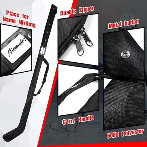 Deekin Ice Hockey Stick Bag Black Lightweight Hockey Stick Bag 70 x 7.8 In Field Hockey Stick Bag with Shoulder Straps for Men Women Adults Indoor Outdoor Hockey Equipment Travel Accessories in Saudi Arabia
