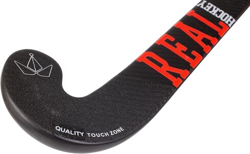 REAL HOCKEY - عصا الهوكي الميدانية تحتوي على 95% كربون، و5% أراميد وكيفلار - رأس سطح خشن (أحمر) in Saudi Arabia