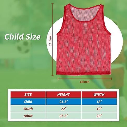 Tytroy 12 Pinnies Youth Practice Team Jerseys Mesh Scrimmage Training Vest Kids Sports Blue and Red in Kuwait