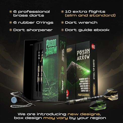 IgnatGames Darts Metal Tip Set - Professional Darts with Stylish Case and Darts Guide, Steel Tip Darts Set with Aluminum Shafts + Rubber O'Rings + Extra Flights + Dart Sharpener and Wrench in Kuwait