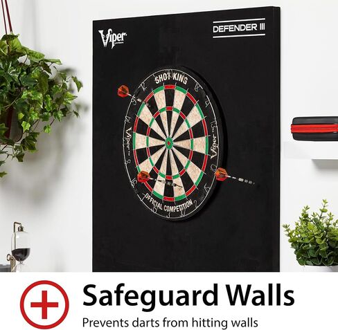 Viper League Pro Regulation Bristle Steel Tip Dartboard Starter Set with Staple-Free Bullseye, Radial Spider Wire, High-Grade Sisal with Rotating Number Ring, Chalk Cricket Scoreboard, Steel Tip Darts in Kuwait