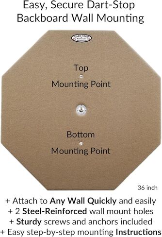 لوحة خلفية احترافية لرمي السهام مقاس 36 بوصة من Dart-Stop، مثمنة | حامي الجدار | دارتبوارد المحيطي in Kuwait