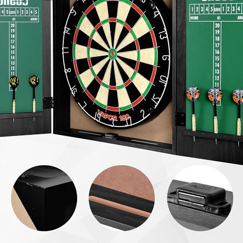 ONE80 All-in-One Dartgame Center with Self-Healing Sisal/Double-Sided Dartboard & Multifunctional Cabinet 6 Steeltip Darts and Mounting Kit Included in Kuwait
