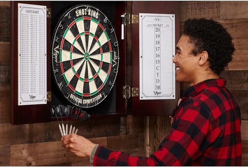 Viper Hudson Sisal/Bristle Steel Tip Dartboard Cabinet, Mahogany Finish in Saudi Arabia