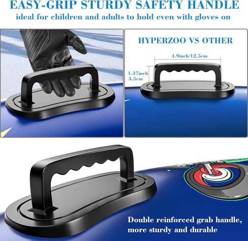 Hyperzoo Snow Tube, Extra Large 55" Inflatable Snow Sleds for Kids and Adults Heavy Duty Wear-Resistant Snow Tubes Cover for Sledding with Reinforced Handles for Winter Outdoor Skiing Fun Family Activ in Kuwait