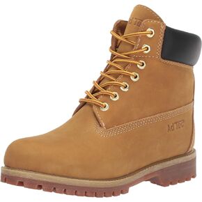 Ad Tec 6in Women's Lightweight Waterproof Tan Nubuck Leather Work Boots for Women - Steel Toe with Cushioned Insole, Brown