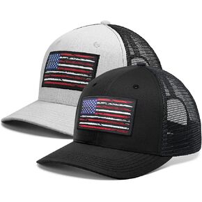 American Flag Hat, Baseball Cap for Men Women, Adjustable Snapback Hats USA Flag Trucker Hat Black in Kuwait