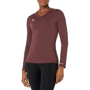 تي شيرت Scrubates Under Scrubs للنساء - تي شيرت نسائي طبي بأكمام طويلة ورقبة على شكل حرف V مع جيب بسحاب in Kuwait