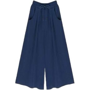 Mopatiper Women's Elastic Waist Wide Leg - Solid Soft - Casual Palazzo Capri Culottes Pants
