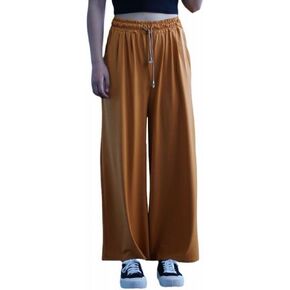 Mopatiper Women's Elastic Waist Wide Leg - Solid Soft - Casual Palazzo Capri Culottes Pants