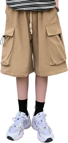 Skateboard Frog Women Baggy Cargo Shorts Bermuda Casual Sports Wide Leg Short Pants with Pockets in Kuwait