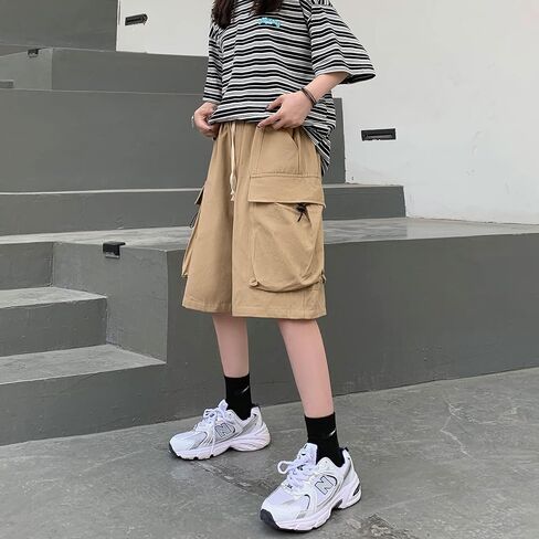 Skateboard Frog Women Baggy Cargo Shorts Bermuda Casual Sports Wide Leg Short Pants with Pockets in Kuwait