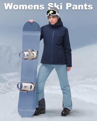 33,000ft Women's Insulated Snow Pants, Waterproof Snowboard Ski Pants with Boot Gaiters in Kuwait