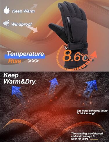 GEMYSE Ski Gloves for Men & Women Waterproof Touchscreen Snowboard Gloves 3M Thinsulate Insulated Warm Winter Snow Gloves with Pocket in Kuwait