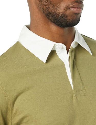 Amazon Essentials Men's Organic Cotton Long Sleeve Rugby Top (Previously Amazon Aware) in Saudi Arabia
