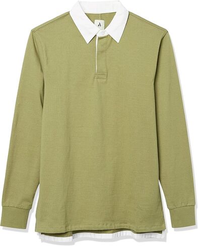 Amazon Essentials Men's Organic Cotton Long Sleeve Rugby Top (Previously Amazon Aware) in Saudi Arabia