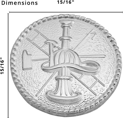 Smith & Warren Firefighter Scramble Vertical Horn On Round Disc with Rope Border Collar Brass Rank Insignia Silver Finish Fire Uniform Pin in Saudi Arabia