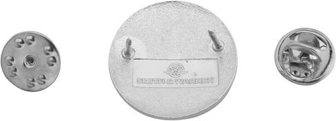 Smith & Warren Firefighter Scramble Vertical Horn On Round Disc with Rope Border Collar Brass Rank Insignia Silver Finish Fire Uniform Pin in Saudi Arabia