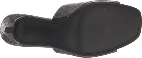 DKNY صندل جلد مفتوح ميتاليك بطرف مربع وكعب للنساء in Kuwait