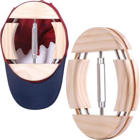H.Busque Hat Stretcher for Men 4 Way for Fitted Hats Wooden Heavy Duty Hat Shaper for Cowboy Hats Baseball Caps in Kuwait