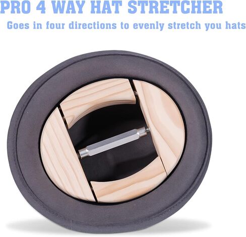 H.Busque Hat Stretcher for Men 4 Way for Fitted Hats Wooden Heavy Duty Hat Shaper for Cowboy Hats Baseball Caps in Kuwait