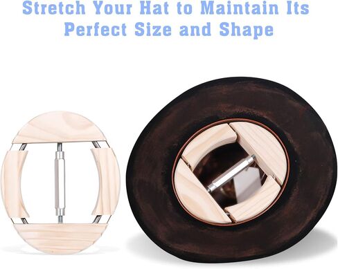 H.Busque Hat Stretcher for Men 4 Way for Fitted Hats Wooden Heavy Duty Hat Shaper for Cowboy Hats Baseball Caps in Kuwait