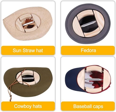 H.Busque Hat Stretcher for Men 4 Way for Fitted Hats Wooden Heavy Duty Hat Shaper for Cowboy Hats Baseball Caps in Kuwait