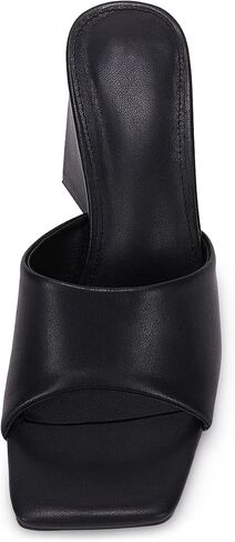 VETASTE Women's Heeled Sandals Square Open Toe Slip on Block Heels Mules in Kuwait