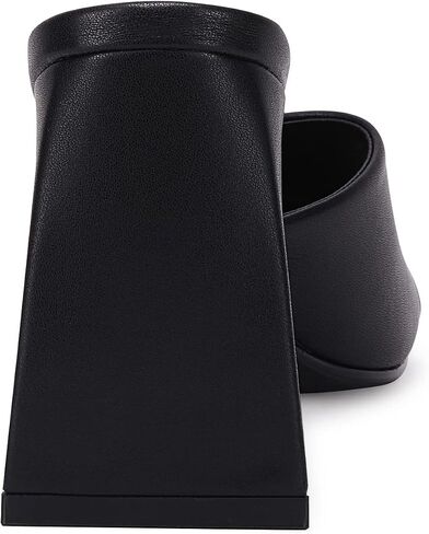 VETASTE Women's Heeled Sandals Square Open Toe Slip on Block Heels Mules in Kuwait