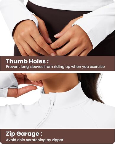 سترة AVGO النسائية القصيرة للتمرين بأكمام طويلة ونصف سحاب سترة رياضية مقاس نحيف سترات رياضية للجري في صالة الألعاب الرياضية in Kuwait