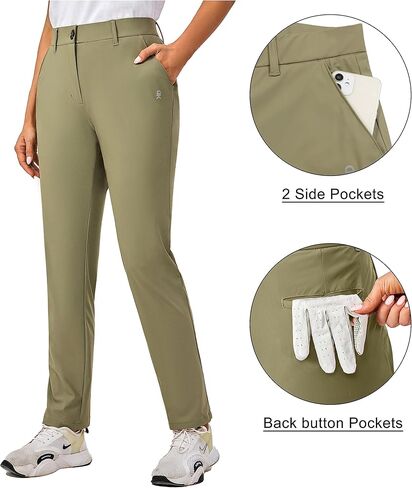 Little Donkey Andy Women's Golf Pants Stretch Quick Dry Lightweight Straight Leg Business Casual Slacks with Pockets in Kuwait
