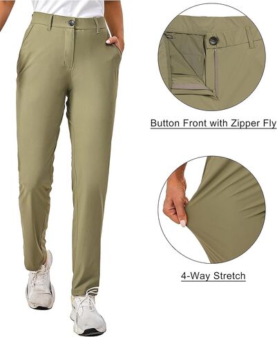 Little Donkey Andy Women's Golf Pants Stretch Quick Dry Lightweight Straight Leg Business Casual Slacks with Pockets in Kuwait