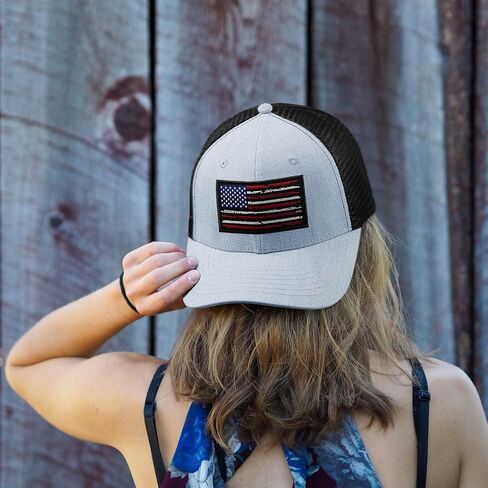 American Flag Hat, Baseball Cap for Men Women, Adjustable Snapback Hats USA Flag Trucker Hat Black in Kuwait