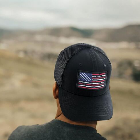 American Flag Hat, Baseball Cap for Men Women, Adjustable Snapback Hats USA Flag Trucker Hat Black in Kuwait