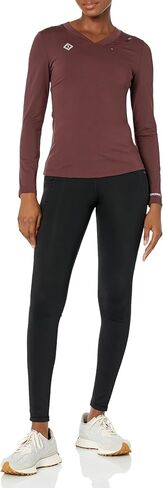 تي شيرت Scrubates Under Scrubs للنساء - تي شيرت نسائي طبي بأكمام طويلة ورقبة على شكل حرف V مع جيب بسحاب in Kuwait