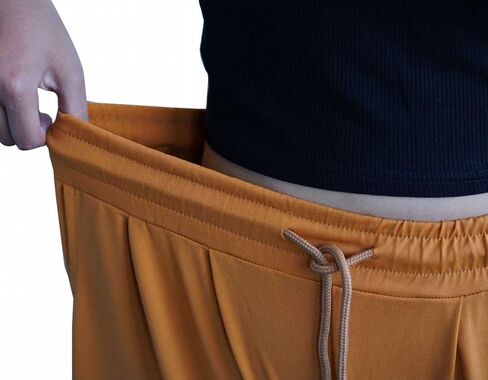 بنطال Mopatiper نسائي بخصر مطاطي وساق واسعة - ناعم متين - كاجوال Palazzo Capri Culottes in Kuwait