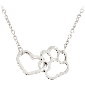 QIAN0813 Cat Dog Puppy Paw Print Stamped Pet Memorial Pendant Necklace Love Heart Necklace Jewelry
