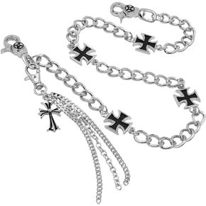 Uniqsum Maltese Cross Charm wallet chain Biker Punk Key chain With Detachable Keyring in Saudi Arabia