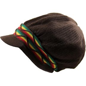 100% Cotton Rasta Dreadlock Wave Beanie Visor