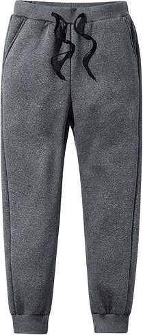HUGYOIU Men's Winter Warm Sherpa Lined Active Thermal Jogger Fleece Sweatpants Track Pants in Saudi Arabia