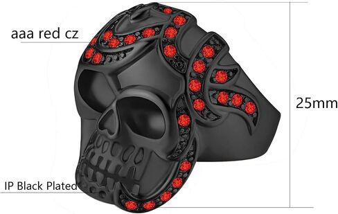 ringskull Skull Rings His and Hers Rings Couple Rings Skeleton Black Rings AAA Red Cz Womens Wedding Ring Punk Ring Mens Wedding Bands in Kuwait
